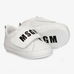 MSGM White Leather Baby Shoes Childrensalon Outlet
