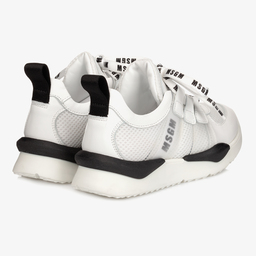 MSGM-Белые кожаные кроссовки с сеткой | Childrensalon Outlet