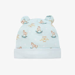 My Little Pie-Baby Boys Blue Supima Cotton Rocking Horse Hat | Childrensalon Outlet