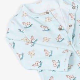 My Little Pie-Blue Rocking Horse Supima Cotton Babygrow | Childrensalon Outlet