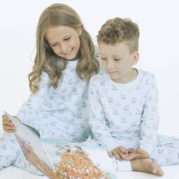 My Little Pie-بيجاما بنقشة حصان هزاز قطن سوبيما لون أزرق فاتح | Childrensalon Outlet