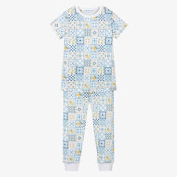My Little Pie-Boys Blue Tile Supima Pajamas | Childrensalon Outlet