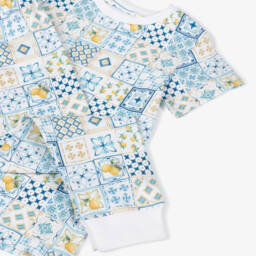 My Little Pie-Boys Blue Tile Supima Pajamas | Childrensalon Outlet