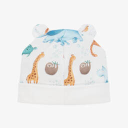 My Little Pie-Boys Ivory Animal Print Hat | Childrensalon Outlet