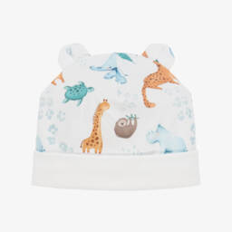 My Little Pie-Boys Ivory Animal Print Hat | Childrensalon Outlet