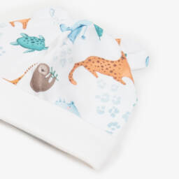 My Little Pie-Boys Ivory Animal Print Hat | Childrensalon Outlet