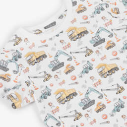 My Little Pie-Белая пижама из хлопка супима с экскаваторами для мальчиков | Childrensalon Outlet