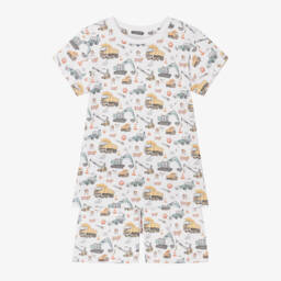 My Little Pie-Белая пижама из хлопка супима с экскаваторами для мальчиков | Childrensalon Outlet