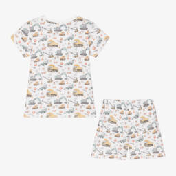 My Little Pie-Белая пижама из хлопка супима с экскаваторами для мальчиков | Childrensalon Outlet