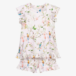 My Little Pie-Розовая хлопковая пижама с магнолиями | Childrensalon Outlet