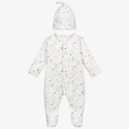 My Little Pie-Girls Ivory Floral Babygrow Set | Childrensalon Outlet