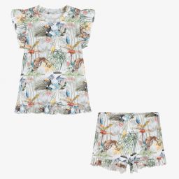 ماي ليتل باي-بيجاما شورت قطن عضوي سوبيما لون عاجي للبنات | Childrensalon Outlet