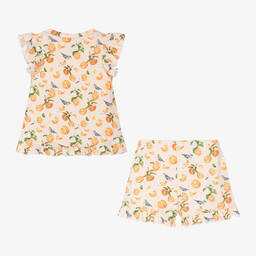 ماي ليتل باي-بيجاما شورت قطن عضوي لون برتقالي فاتح للبنات | Childrensalon Outlet