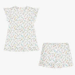 ماي ليتل باي-بيجاما قطن سوبيما عضوي لون أبيض للبنات | Childrensalon Outlet