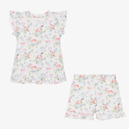 My Little Pie-بيجاما شورت قطن سوبيما عضوي لون أبيض للبنات | Childrensalon Outlet