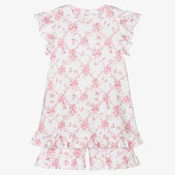 My Little Pie-Girls White & Pink Supima Florence Pyjamas | Childrensalon Outlet
