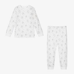 My Little Pie-بيجاما قطن عضوي سوبيما جيرسي لون أبيض للبنات | Childrensalon Outlet