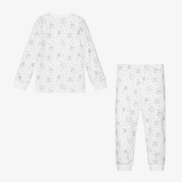 My Little Pie-بيجاما قطن عضوي سوبيما جيرسي لون أبيض للبنات | Childrensalon Outlet