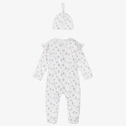 My Little Pie-Белый комбинезон и шапочка из хлопка супима с кроликами | Childrensalon Outlet