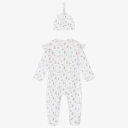 My Little Pie-Белый комбинезон и шапочка из хлопка супима с кроликами | Childrensalon Outlet