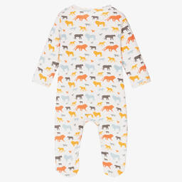 My Little Pie-Ivory Cotton Lions Babygrow | Childrensalon Outlet