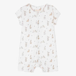 My Little Pie-Кремовый песочник из хлопка супима с кроликами | Childrensalon Outlet