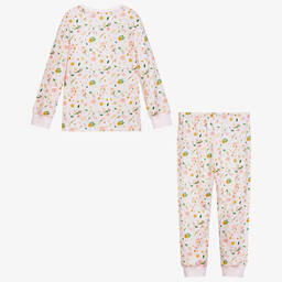 ماي ليتل باي-بيجاما قطن سوبيما لون زهري بطبعة ورود للبنات | Childrensalon Outlet