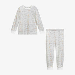 ماي ليتل باي-بيجاما قطن سوبيما لون رمادي، بيج وأبيض | Childrensalon Outlet