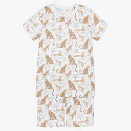 My Little Pie-Белая пижама из хлопка супима с пантерами | Childrensalon Outlet