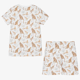 My Little Pie-Белая пижама из хлопка супима с пантерами | Childrensalon Outlet