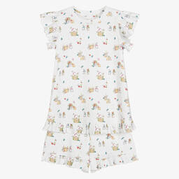 My Little Pie-Белая пижама из хлопка супима с ягодами | Childrensalon Outlet