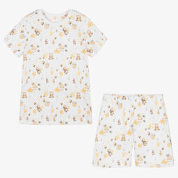 My Little Pie-بيجاما قطن سوبيما عضوي لون أبيض | Childrensalon Outlet