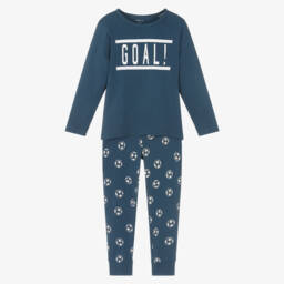 NAME IT-Уютная синяя пижама для мальчиков с футбольным принтом | Childrensalon Outlet