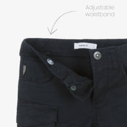 NAME IT-Boys Deep Blue Cargo Cotton Shorts | Childrensalon Outlet