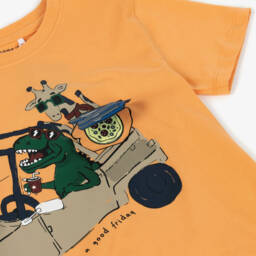 NAME IT-تيشيرت برتقالي للأولاد بطبعة ديناصور وزرافة | Childrensalon Outlet