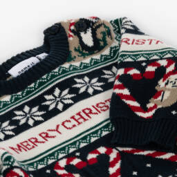 NAME IT-Синий хлопковый рождественский свитер Фэр айл | Childrensalon Outlet