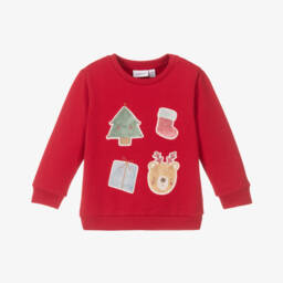 NAME IT-Boys Joyful Red Cotton Jumper | Childrensalon Outlet