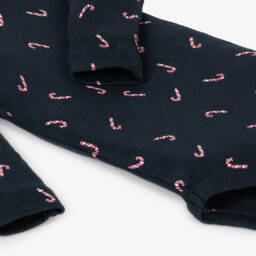 NAME IT-Boys Navy Candy Cane Bodysuit | Childrensalon Outlet