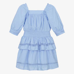 NAME IT-Girls Azure Cotton Frock | Childrensalon Outlet