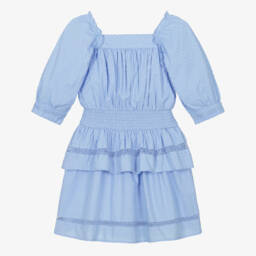 NAME IT-Girls Azure Cotton Frock | Childrensalon Outlet