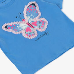 NAME IT-Girls Cotton Blue Flutter Tee | Childrensalon Outlet
