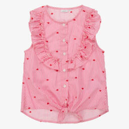 NAME IT-Блузка из хлопка с розовыми сердцами для девочек | Childrensalon Outlet