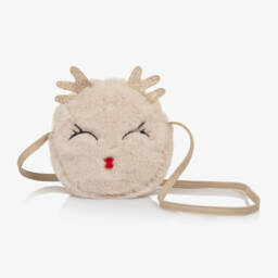 NAME IT-Girls Cream Reindeer Faux Fur Bag | Childrensalon Outlet