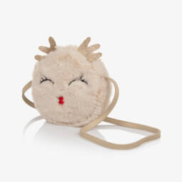 NAME IT-Girls Cream Reindeer Faux Fur Bag | Childrensalon Outlet