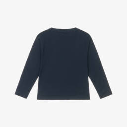 NAME IT-Girls Festive Navy Cotton Top | Childrensalon Outlet
