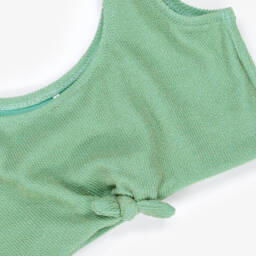 NAME IT-Girls Green & Shimmery Gold Bikini | Childrensalon Outlet