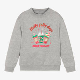 NAME IT-Серый хлопковый праздничный свитшот для девочек | Childrensalon Outlet