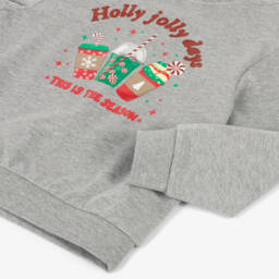 NAME IT-Серый хлопковый праздничный свитшот для девочек | Childrensalon Outlet