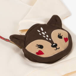 NAME IT-Girls Ivory Reindeer Sweatshirt | Childrensalon Outlet