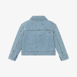 NAME IT-Girls Light Blue Cherry Denim Jacket | Childrensalon Outlet